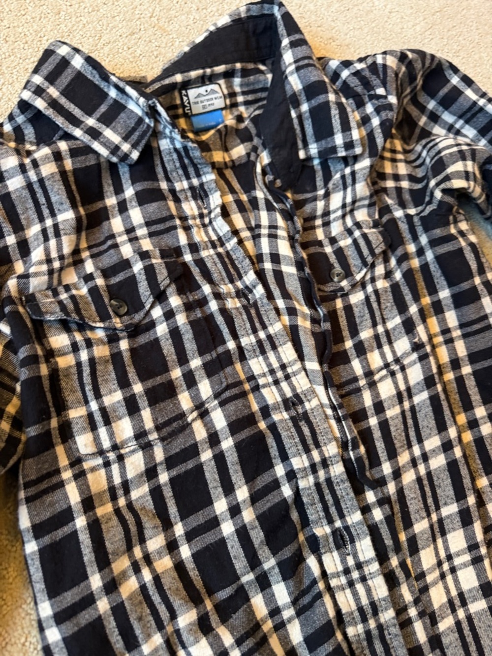 Kanu Black & White Plaid Button-Up Shirt - Picture 3 of 5